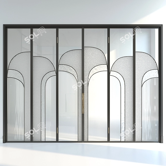 Embossed Glass Door 3D model image 1