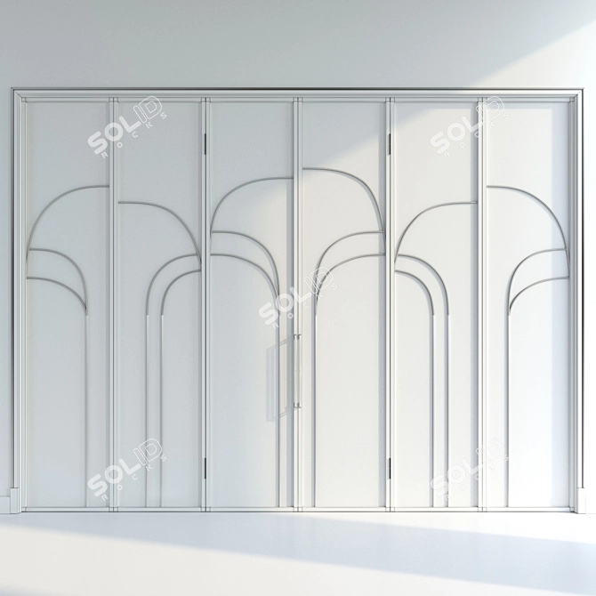 Embossed Glass Door 3D model image 3