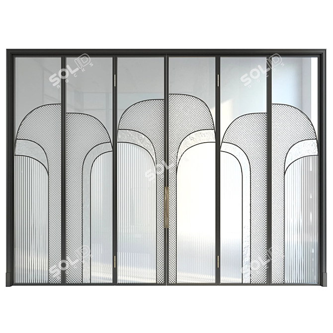 Embossed Glass Door 3D model image 4