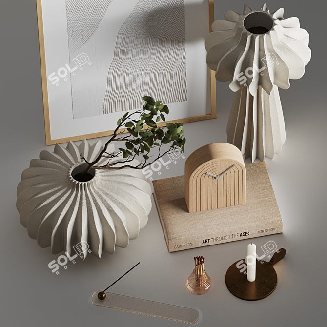 Lithos Vases Decor Set 3D model image 4