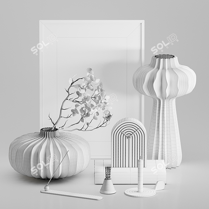Lithos Vases Decor Set 3D model image 5