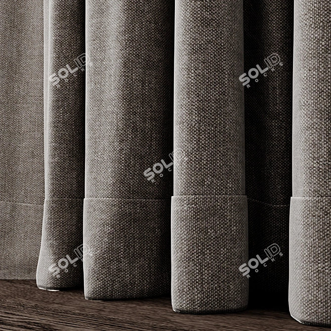  Elegant Lace Trimmed Window Curtains 3D model image 3