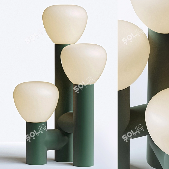 Minimalist 3-Light Table Lamp 3D model image 1