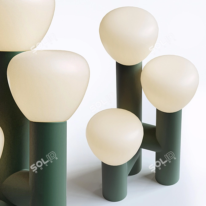 Minimalist 3-Light Table Lamp 3D model image 2