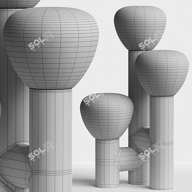 Minimalist 3-Light Table Lamp 3D model image 3