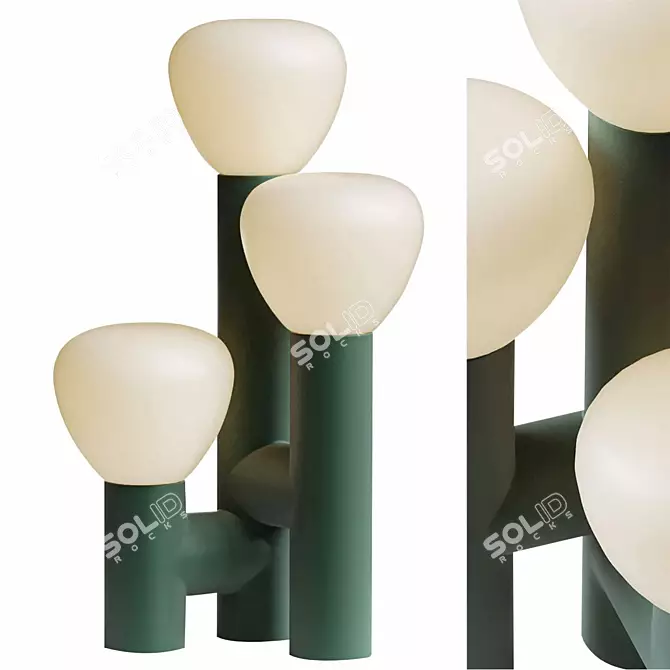 Minimalist 3-Light Table Lamp 3D model image 4