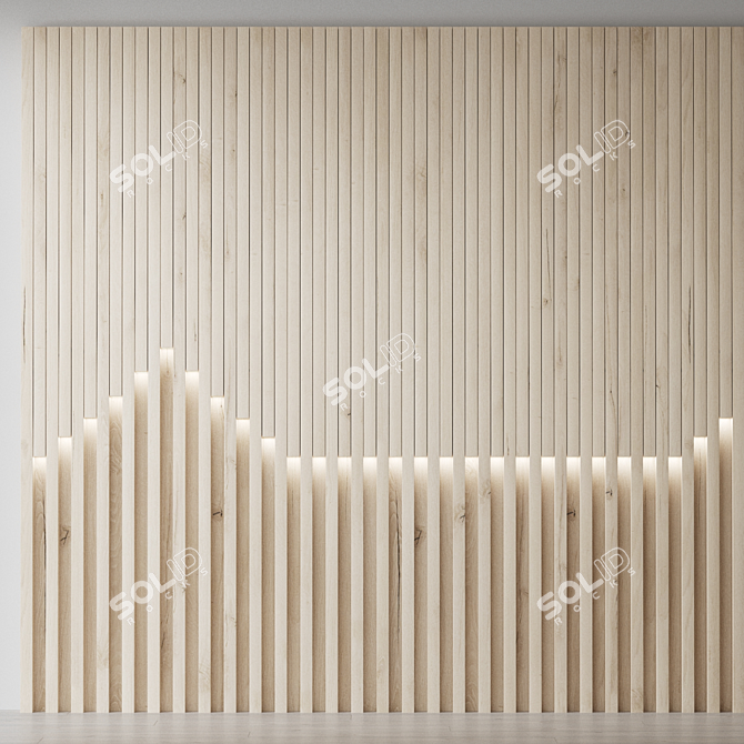 Decorative Wooden Wall Panel 3D model image 1