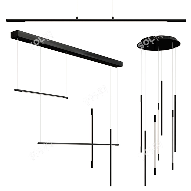 Saber LED Pendant Collection Heal's 3D model image 1