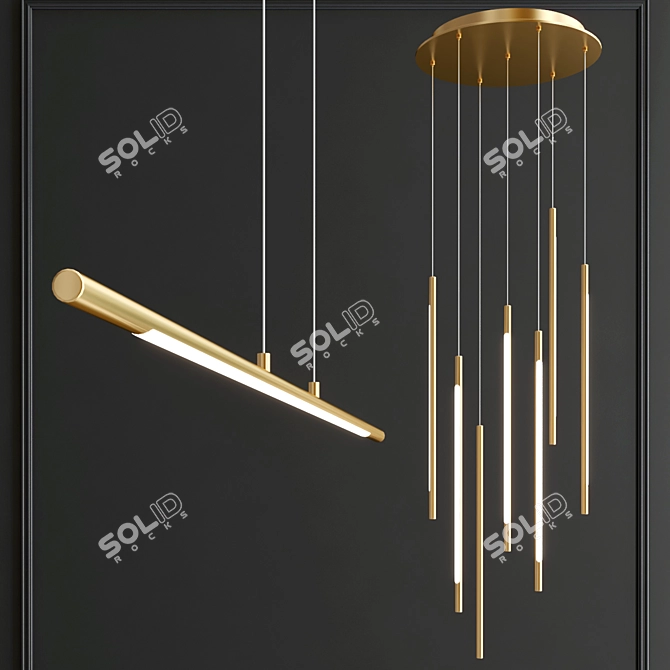 Saber LED Pendant Collection Heal's 3D model image 2