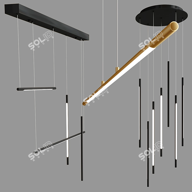 Saber LED Pendant Collection Heal's 3D model image 4