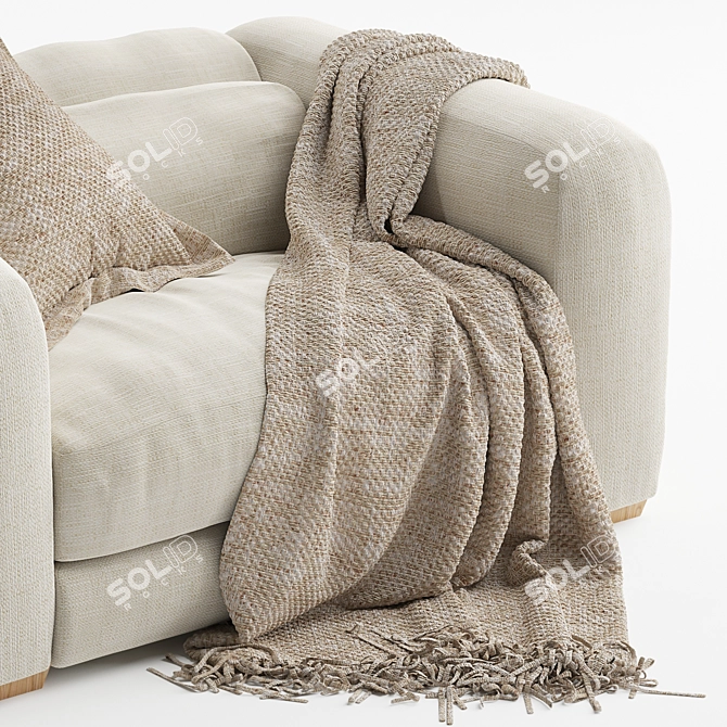 Natural One Seater Corner Sofa 3D model image 4