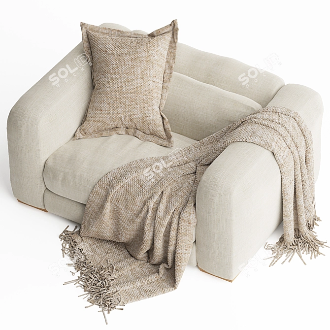 Natural One Seater Corner Sofa 3D model image 5