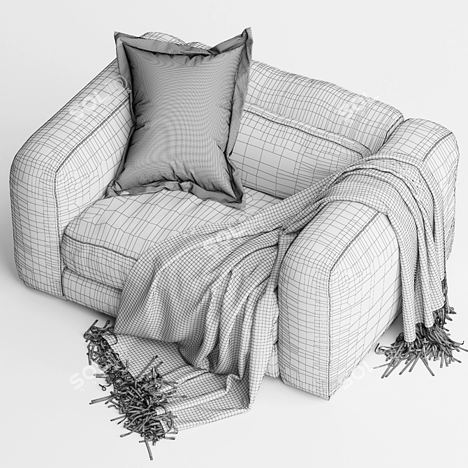 Natural One Seater Corner Sofa 3D model image 7