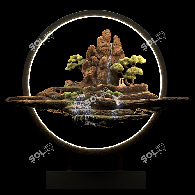 Tibetan Mountain PBR Table Lamp 3D model image 3