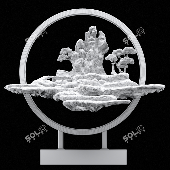 Tibetan Mountain PBR Table Lamp 3D model image 5