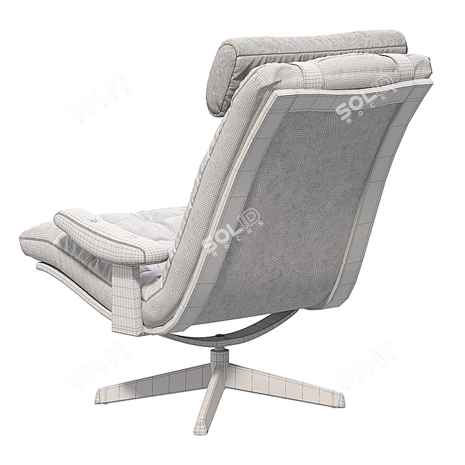 Modern Brown Leather Swivel Chair 3D model image 5