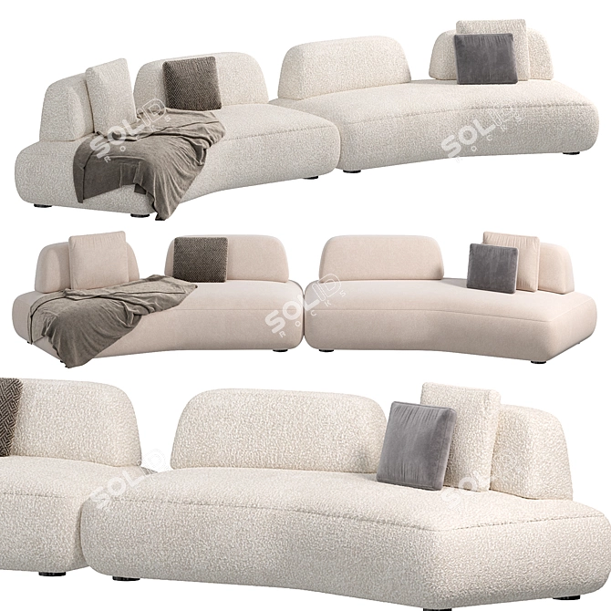 Elegant CURVE Sofa by Art Nova 3D model image 1