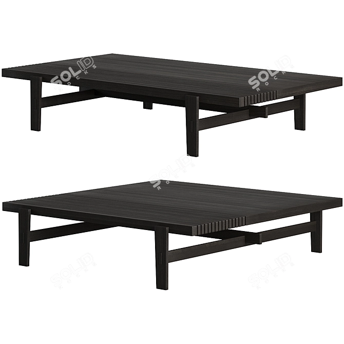 Versatile Wooden Coffee Tables System 3D model image 1