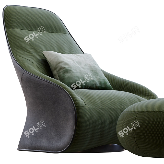 Stylish Derby Armchair Zanotta 3D model image 3