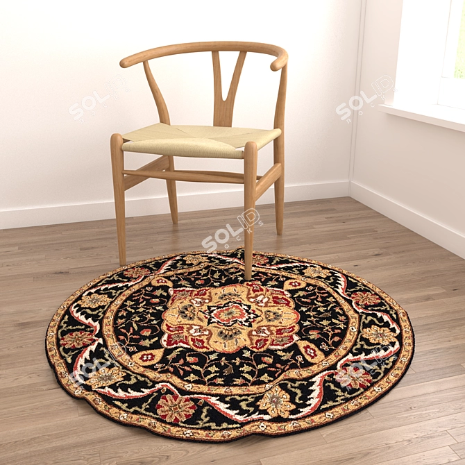 Versatile Round Rug Set 3D model image 2