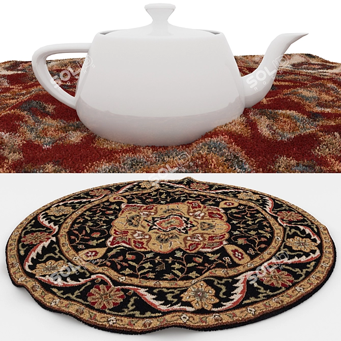 Versatile Round Rug Set 3D model image 4