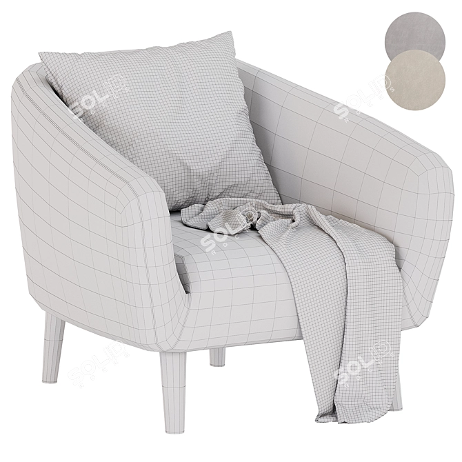 Hanna Armchair Set 01: Stylish Design 3D model image 5