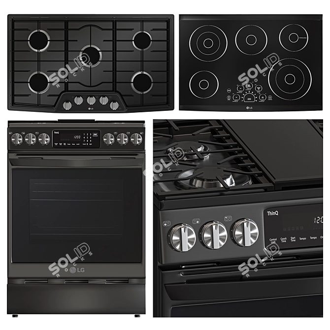 LG ProBake ProConvection Gas+Electric Set 3D model image 1