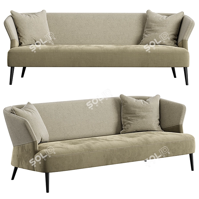 TurboSmooth Sofa 2000mm Konyshev 3D model image 1