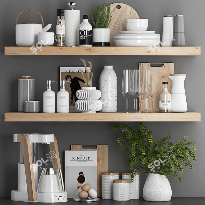 Kitchen Accessories Bundle 3D Model 3D model image 1