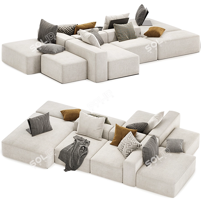 Luxurious Westside Sofa with Italian Elegance 3D model image 1