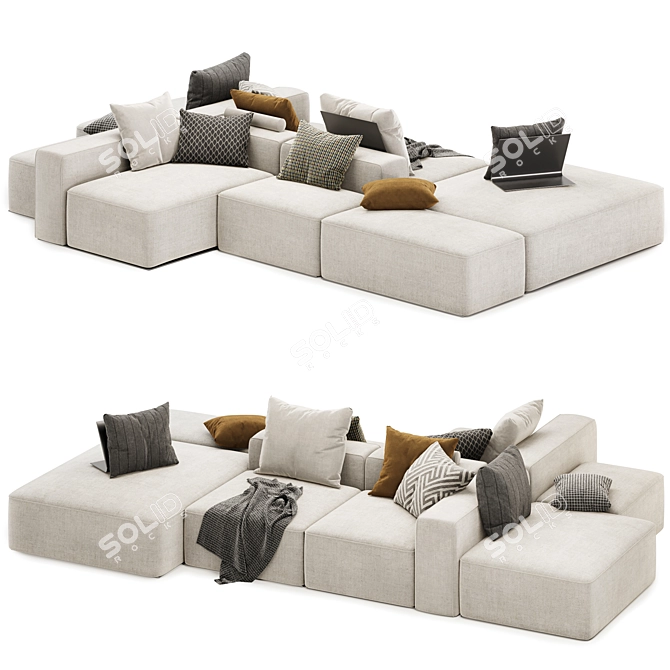 Luxurious Westside Sofa with Italian Elegance 3D model image 2