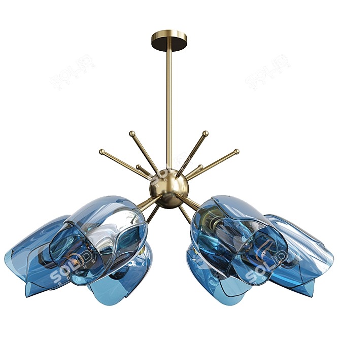 Ocean Crystal Chandelier Light Sea 3D model image 1