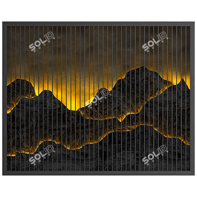 Mountain Wall Panel 3D Model 3D model image 1