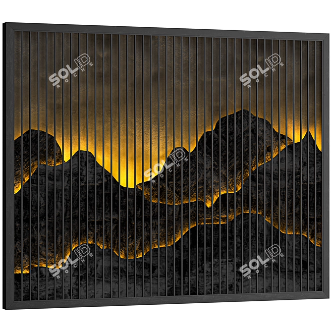 Mountain Wall Panel 3D Model 3D model image 3