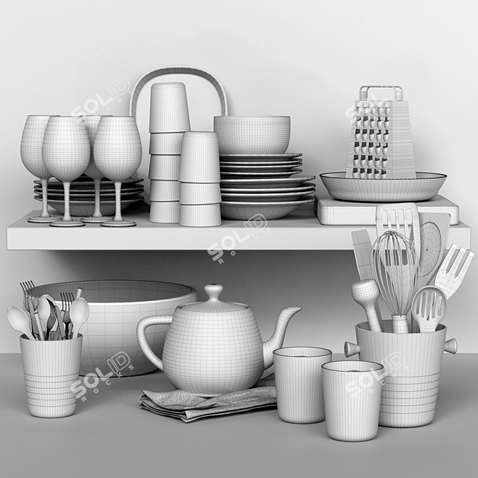 Kitchen Utensils 3D Models Pack 3D model image 2