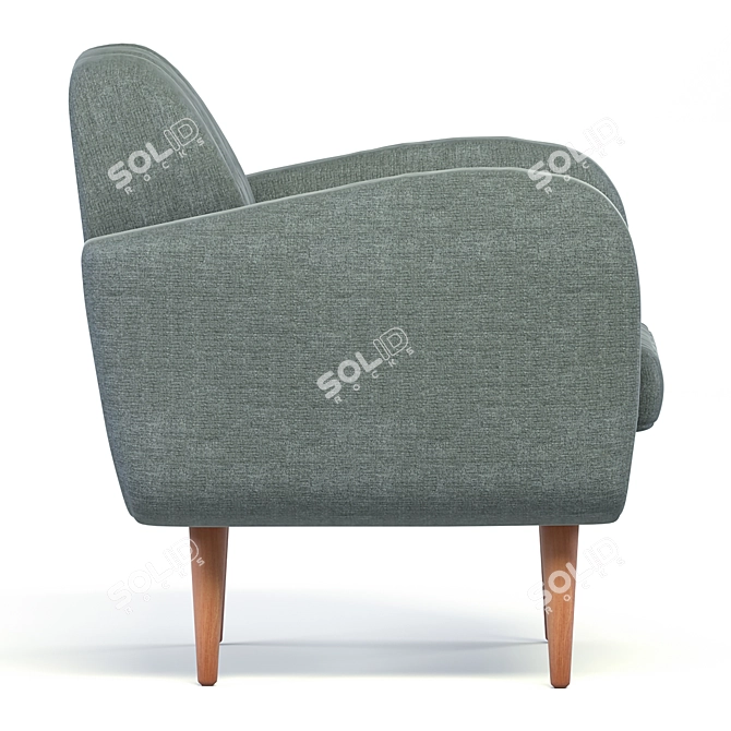 Elegant Valeria Tufted Armchair 3D model image 3