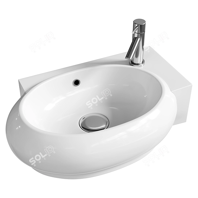SantiLine 42 White Washbasin 3D model image 1