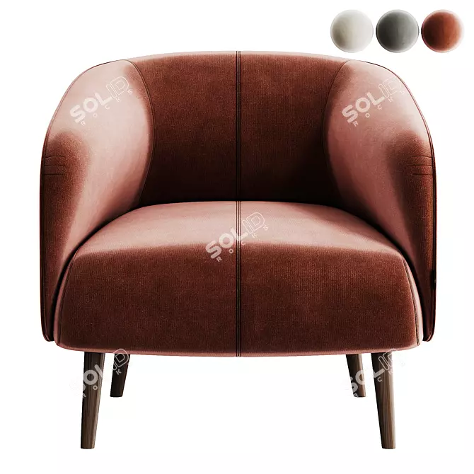 Modern Fabric Armchair: AMALFI. 3D model image 4