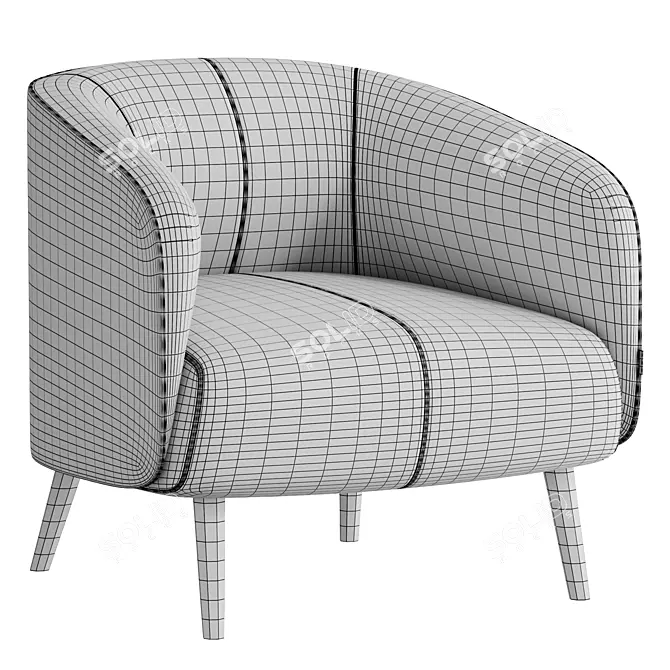 Modern Fabric Armchair: AMALFI. 3D model image 6