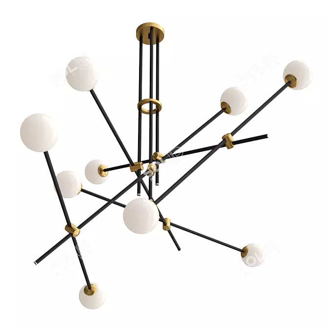 Bistro 9 Pendant Chandelier 3D model image 1