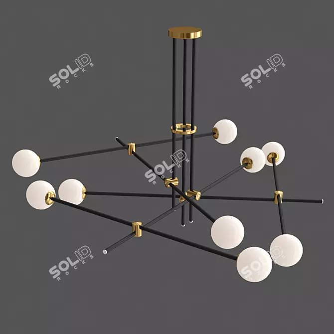 Bistro 9 Pendant Chandelier 3D model image 2