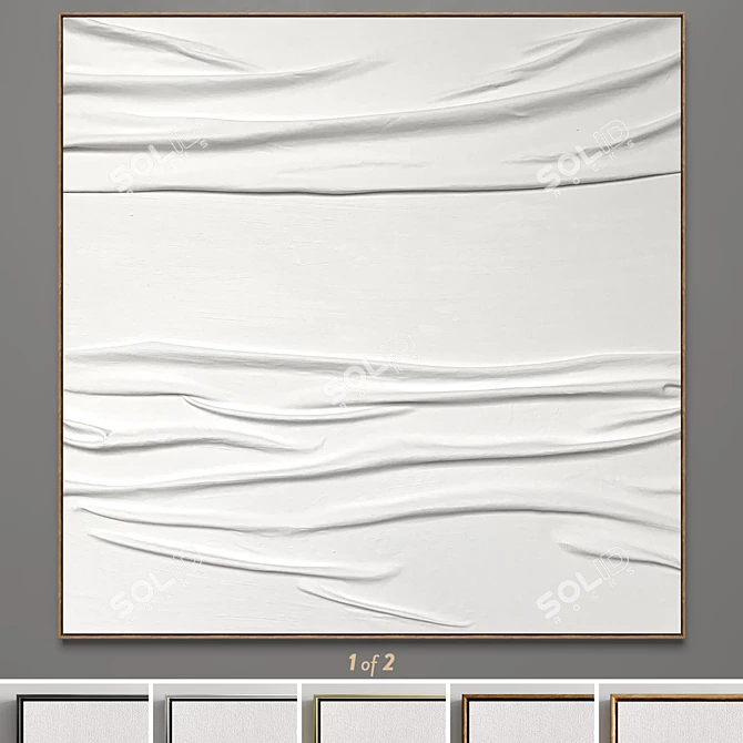 Plaster Square Photo Frames Set 3D model image 1