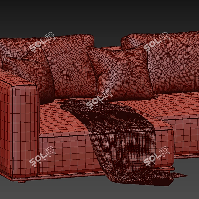 Sleek Modern Poliform Chaise Longue 3D model image 4