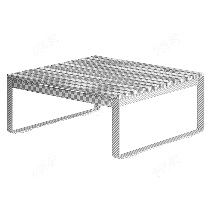 Modern Metal and Wood Footrest 3D model image 6