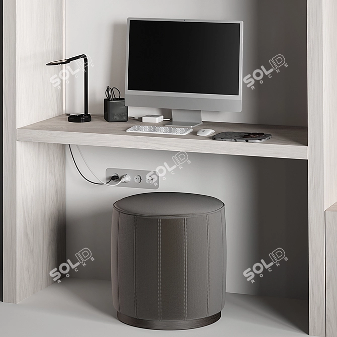 Modern Workspace Set 053 3D model image 3