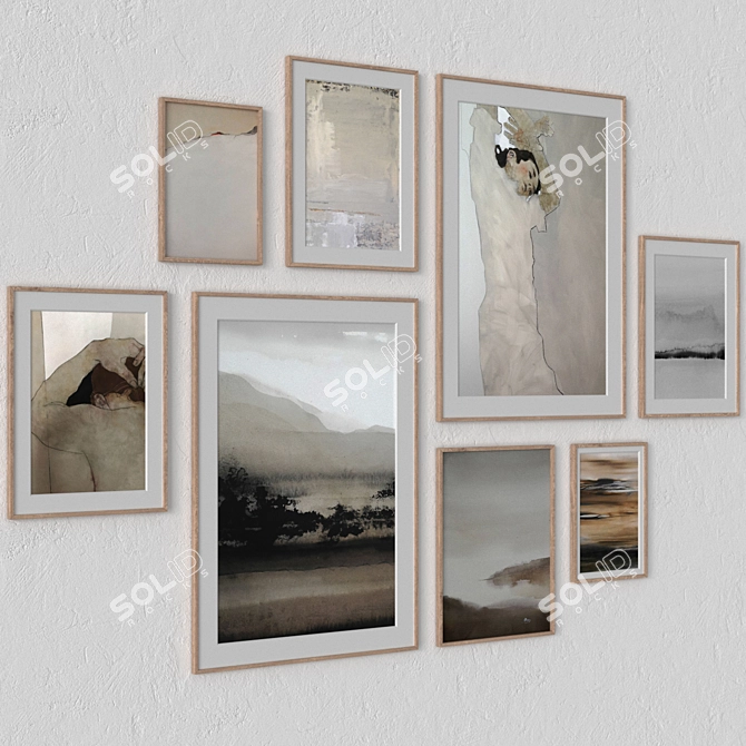 Modern Wall Art Frames Bundle 3D model image 2