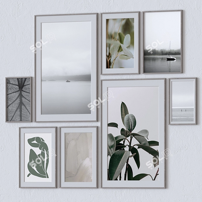 Modern Wall Paintings Set 2163 3D model image 2