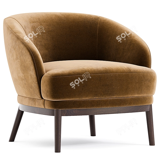 RUTH Armchair: Stylish Comfort Seating 3D model image 1