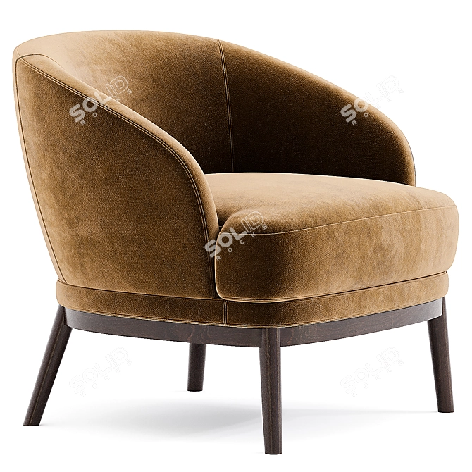 RUTH Armchair: Stylish Comfort Seating 3D model image 2