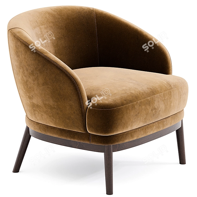 RUTH Armchair: Stylish Comfort Seating 3D model image 3